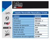 Taladro Neumático 13mm Rervers. BTA AIR