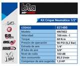 Kit Crique Neumático 1/2" 17PZ BTA AIR