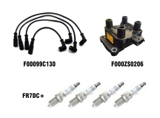 KIT CABLES + BUJIAS + BOBINAS FIAT PALIO/SIENA 1.4 KIT BOBINA 3 PINES CABLES Y BUJIAS_