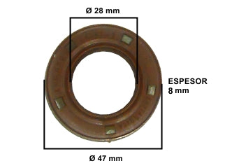 RETENES MOTOR LIVIANOS RENAULT CLIO II 1.2 16V D4F RETEN ARBOL DE LEVAS 28.00X47.00X8.00 MM - GIRO H_