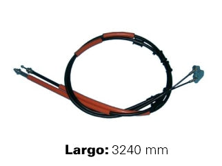 CABLES FRENO DE MANO LIVIANOS CHEVROLET ASTRA 98/.. FRENO TRASERO A CAMPANA - DOS CABLES UNIDOS CON CHAPA - LARGO 3240 MM - FREMEC