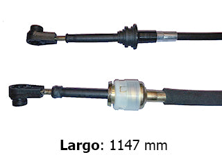 CABLES CAMBIOS - SELECTORA DE CAJA LIVIANOS PEUGEOT 206/207/HOGGAR 1.4 08/.. CAJA MA - INSERCION - CABLE LARGO - LARGO 1147 MM_