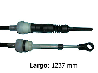 CABLES CAMBIOS - SELECTORA DE CAJA LIVIANOS VOLKSWAGEN FOX/SURAN 03/.. ENGANCHE - OJAL GRANDE - LARGO 1237 MM_