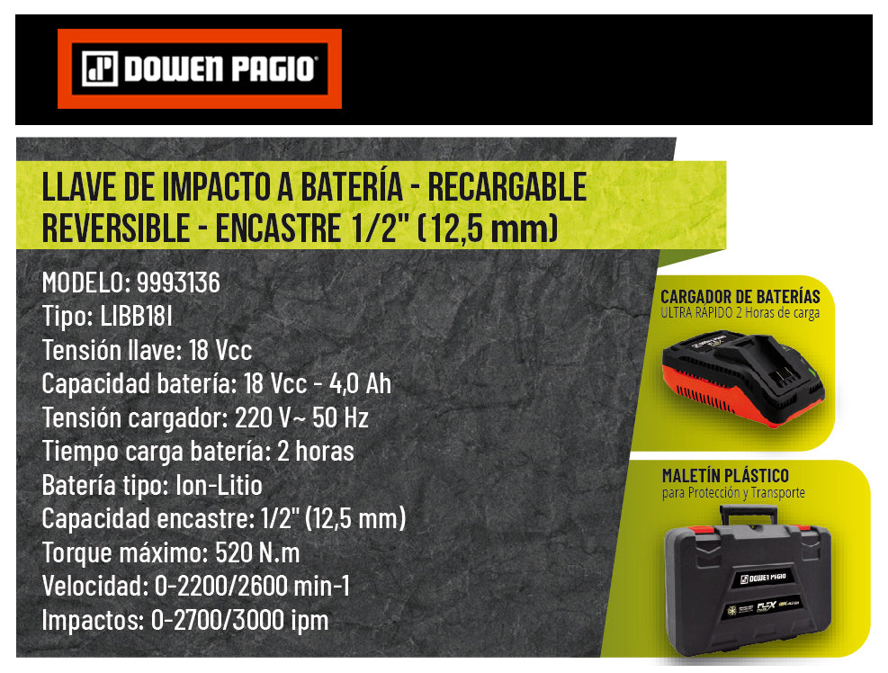 LLAVE IMPACTO BATERIA 18V-BRUSHLESS