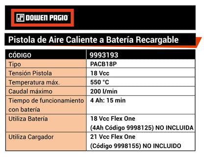 PISTOLA AIRE CAL. BAT 18V FLEX ONE