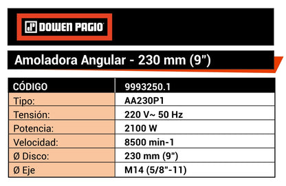 Amoladora Angular 230mm 2100W DP