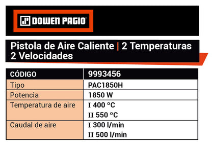 PISTOLA AIRE CALIENTE 1850W DP