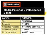 TALADRO PERCUTOR 13mm-2vel-1150W MA