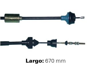 CABLES DE EMBRAGUE LIVIANOS PEUGEOT PARTNER / CITROEN BERLINGO 1.8 97/.. REGULACION MANUAL - LARGO 670 MM _
