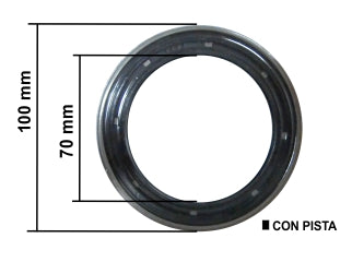 RETENES MOTOR LIVIANOS FORD F100 CUMMINS ELECTRONICO RETEN DISTRIBUCION CON PISTA 69.60X100.40X16.00 MM - POLIACRILICO_