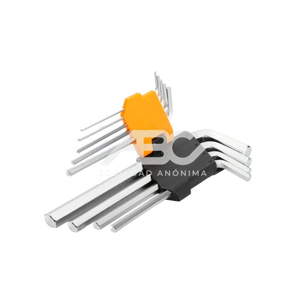 SET TOLSEN 9 LLAVES ALLEN LARGAS 1.5-10MM 015-20048