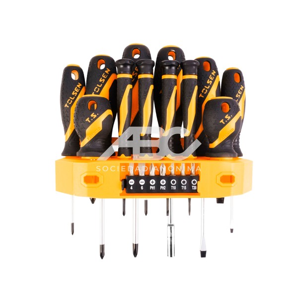 SET DESTORNILLADORES TOLSEN 19 PCS 015-20183