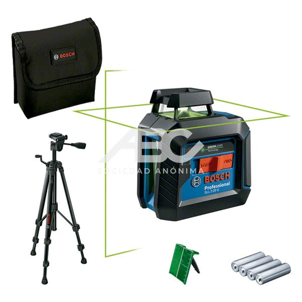 NIVEL LÁSER DE LÍNEA CON LÍNEA VERDE HORIZONTAL DE 360° BOSCH 0601065001