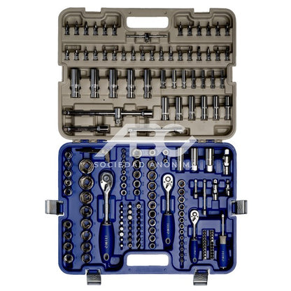 JUEGO DE HERRAMIENTAS DE 1/4"-3/8"-1/2", 172 PIEZAS IRIMO 129-172-4