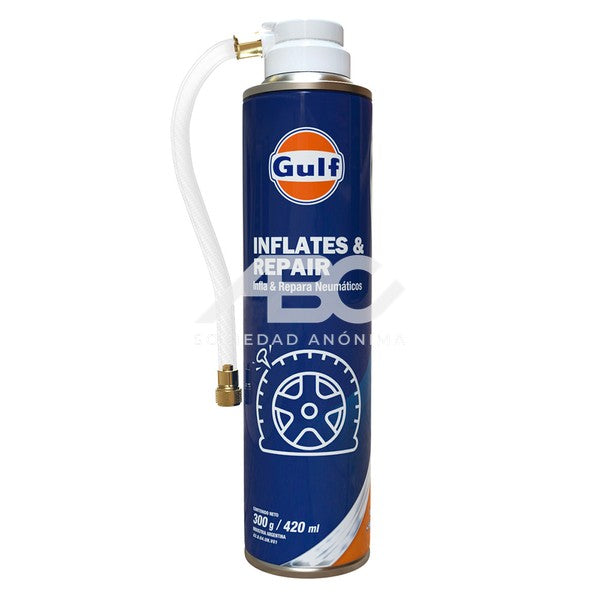 AEROSOL GULF. INFLA Y REPARA 420 ML. ESTE PRODUCTO ESTA DISEÑADO PARA REPARAR Y SELLAR 15.0.04.34