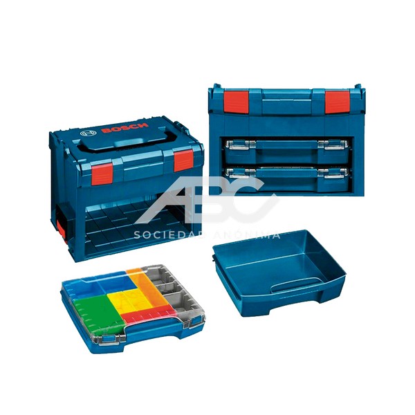 SET PARA PROFESIONALES: SMART CASE LS-BOXX 306 + BANDEJA 92 + I-BOXX 53 (CON 12 ACCESORIOS) BOSCH 1600A01VH8