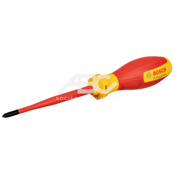 DEST. PHILLIPS VDE PH1 X 100MM EN COLOR PLATA, AMARILLO Y ROJO DESARROLADA PARA ELECTRICISTAS BOSCH 1600A02NB8