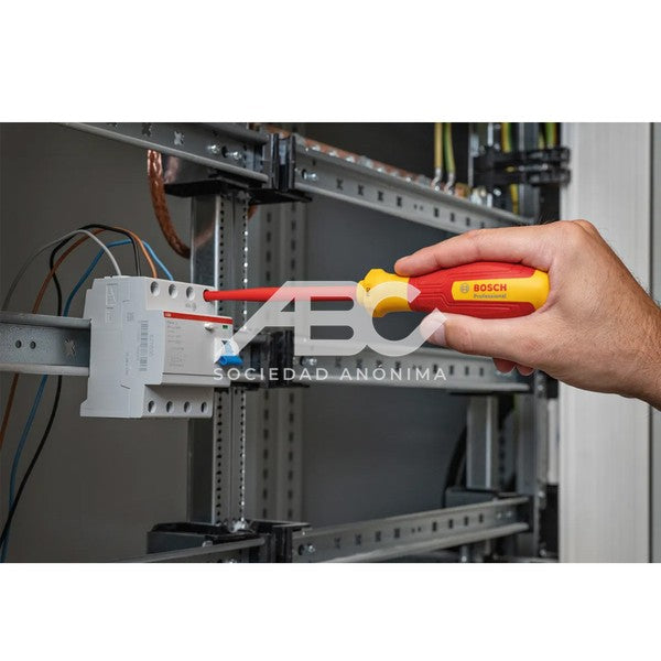DEST. PHILLIPS VDE PH1 X 100MM EN COLOR PLATA, AMARILLO Y ROJO DESARROLADA PARA ELECTRICISTAS BOSCH 1600A02NB8
