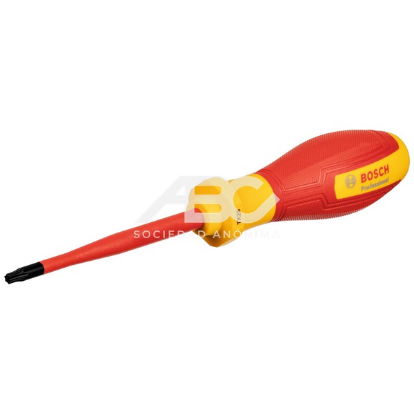 DEST. TORX VDE TX 25 X 100MM EN COLOR PLATA, AMARILLO Y ROJO DESARROLADA PARA ELECTRICISTAS BOSCH 1600A02NC8