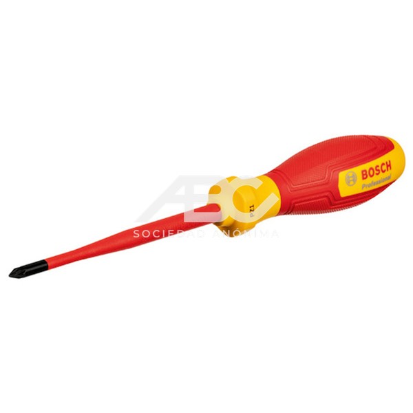 DEST. POZIDRIV VDE PZ 1X100MM EN COLOR PLATA, AMARILLO Y ROJO DESARROLADA PARA ELECTRICISTAS BOSCH 1600A02ND1