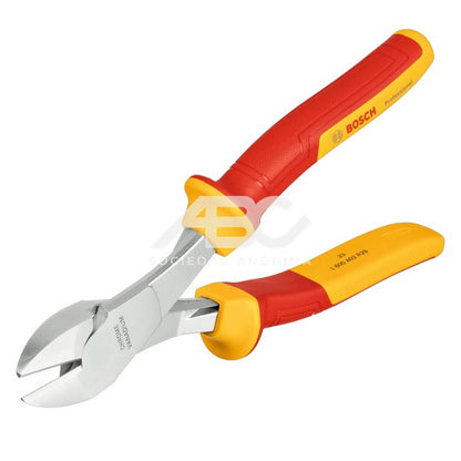ALICATE CORTE LATERAL VDE 200 EN COLOR PLATA, AMARILLO Y ROJO DESARROLADA PARA ELECTRICISTAS BOSCH 1600A02NE2