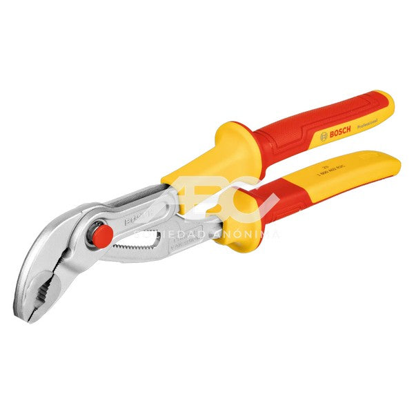 PINZA PICO DE LORO VDE 250 EN COLOR PLATA, AMARILLO Y ROJO DESARROLADA PARA ELECTRICISTAS BOSCH 1600A02NE5