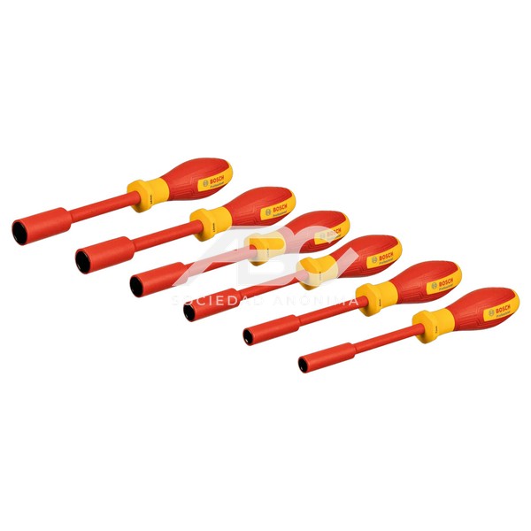 JGO DE DEST HEX VDE 6 PZS EN COLOR PLATA, AMARILLO Y ROJO DESARROLADA PARA ELECTRICISTAS BOSCH 1600A02NF3