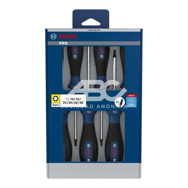 JUEGO DESTORNILLADOR PRO TX 6 PIEZAS BOSCH 1600A039PC