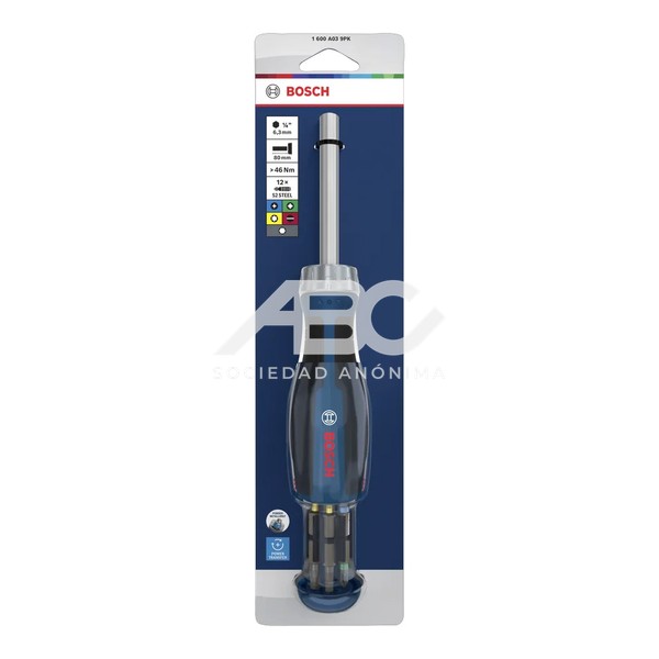 DESTORNILLADOR CRIQUE CON BITS INTERNOS 12 UNIDADES BOSCH 1600A039PK