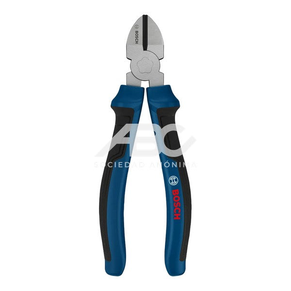 ALICATE DE CORTE DIAGONAL 160 MM CON MANGO SOFT GRIP EN COLOR PLATA BOSCH 1600A039RD