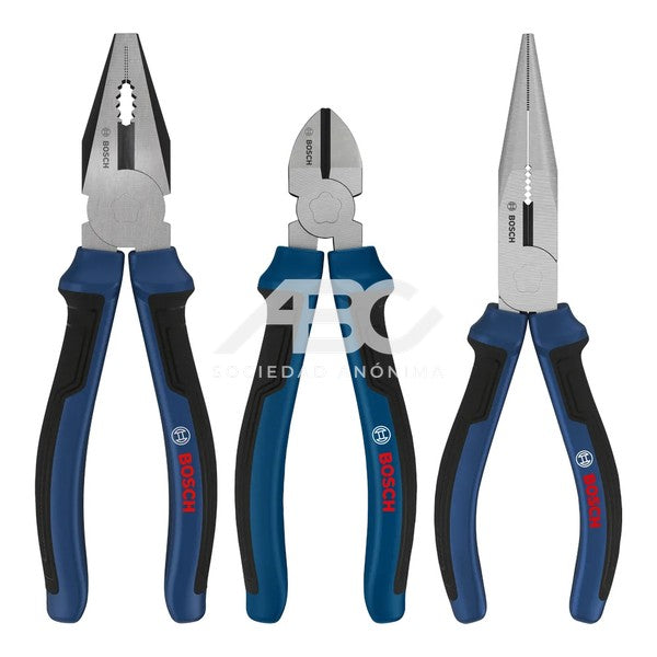 SET DE ALICATES 3 PIEZAS CON MANGO SOFT GRIP BOSCH 1600A039RF