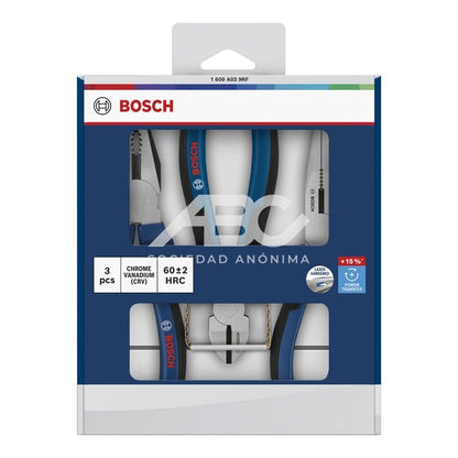 SET DE ALICATES 3 PIEZAS CON MANGO SOFT GRIP BOSCH 1600A039RF