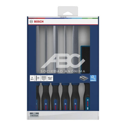 JUEGO DE LIMAS 6UN EN COLOR PLATA, AZUL E NEGRO DESARROLADA PARA ELECTRICISTAS, INSTALADORES BOSCH 1600A03AD3