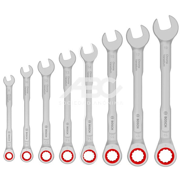 JUEGO DE LLAVES CRIQUE COMBINADA (8-19MM) 8 PIEZAS BOSCH 1600A03AG5