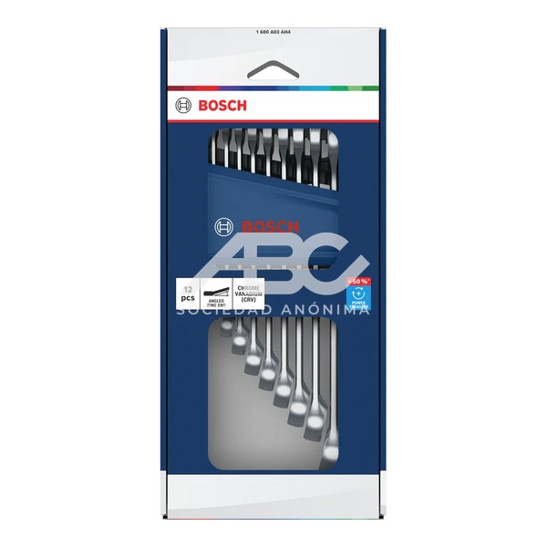 JUEGO DE LLAVES COMBINADAS (6-19 MM) DE 12 PIEZAS, DISEÑADO PARA PROFESIONALES EXIGENTES QUE BOSCH 1600A03AH4