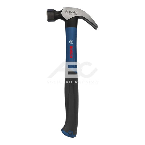 MARTILLO DE UÑA 450G EN COLOR PLATA, AZUL E NEGRO DESARROLADA PARA ELECTRICISTAS BOSCH 1600A03AK7