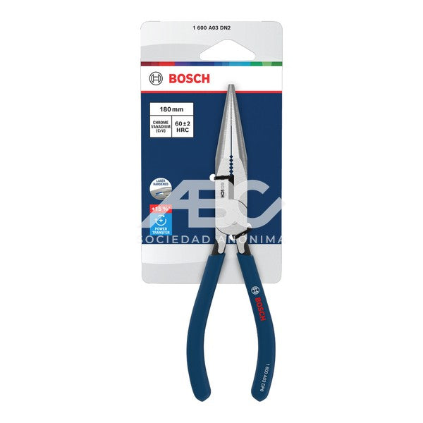 PINZA DE PUNTA LARGA 180 MM SIN MANGO SOFT GRIP EN COLOR PLATA BOSCH 1600A03DN2
