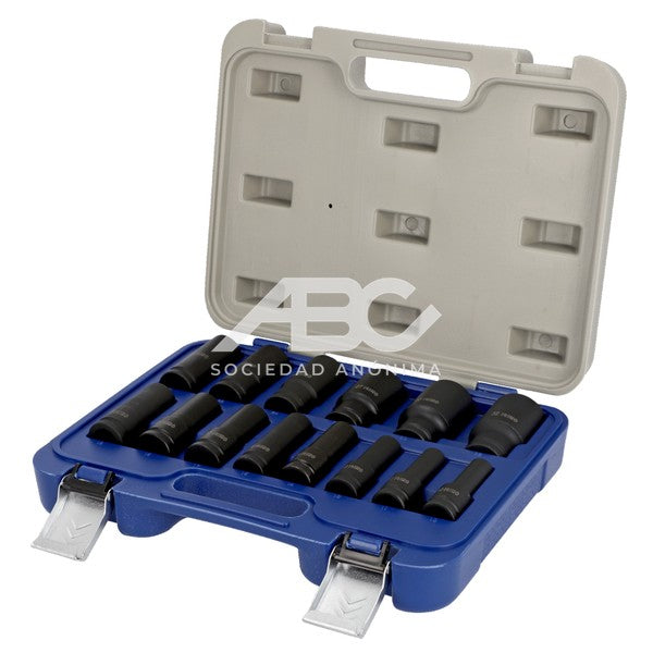 JUEGO DE 14 BOCALLAVES HEXAGONALES DE IMPACTO DE 1/2", EN CAJA DE PLÁSTICO IRIMO 168-14-4