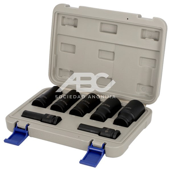 SET DE 7 BOCALLAVES LARGOS DE 1/2": 10MM, 13MM, 17MM, 19MM, 22MM, 24MM, 27MM IRIMO 168-7-4