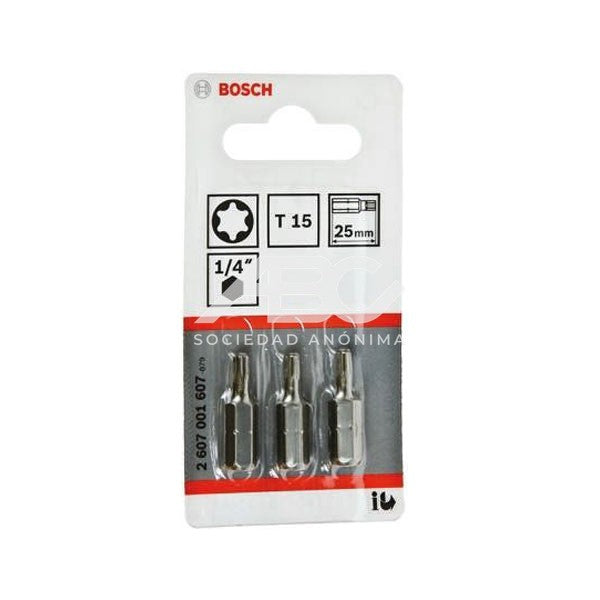 PUNTA PARA ATORNILLAR TORX - 15/25 - X 3U BOSCH 2607001607