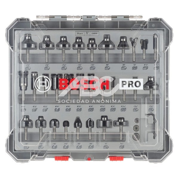 SET DE FRESAS MIXTO X 30 UNIDADES 1/4" BOSCH 2607017476