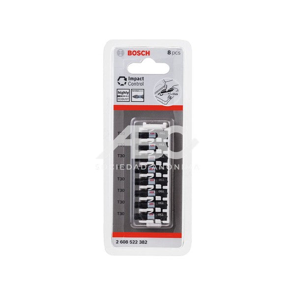 JUEGO DE 8 PUNTAS BOSCH X25MM CONTOL IMPACTO PH1 PH2X3 PH3 PZ2X2 PZ3 2608522382