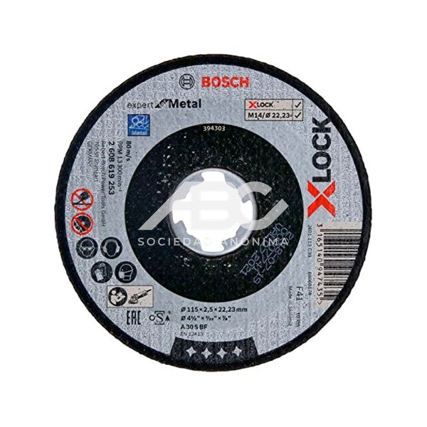 EL DISCO DE CORTE EXPERT FOR METAL CON X-LOCK OFRECE UN POTENTE RENDIMIENTO DE CORTE CON LA BOSCH 2608619253