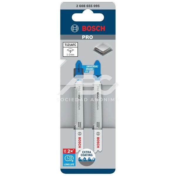 HOJAS DE CALAR PRO METAL MEDIUM T121AFC 2 PZ BOSCH 2608655095