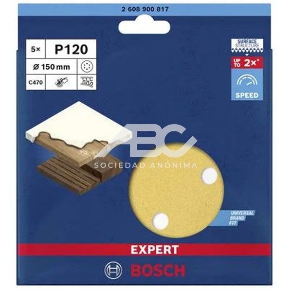 DISCO DE LIJA EXPERT C470 ANTIEMPASTE BOSCH 2608900817