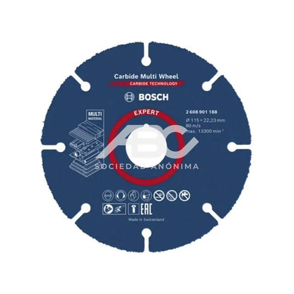DISCO DE CORTE EXPERT CARBIDE MULTI WHEEL 115MM BOSCH 2608901188 / 2608902488