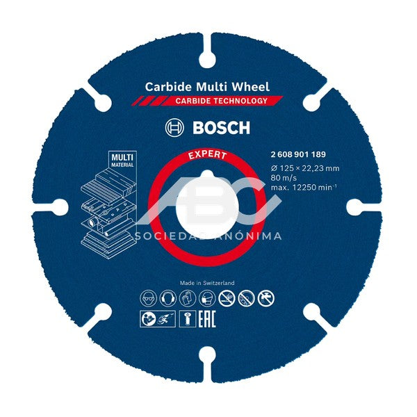DISCO DE CORTE EXPERT CARBIDE MULTI WHEEL 125MM BOSCH 2608901189