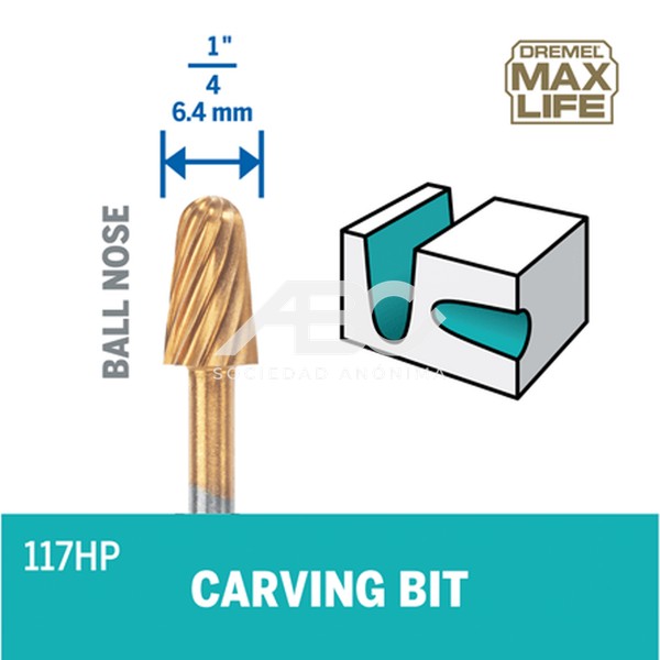 BROCA DE TALLADO DREMEL LIFE MAX 117HP 26150117HA