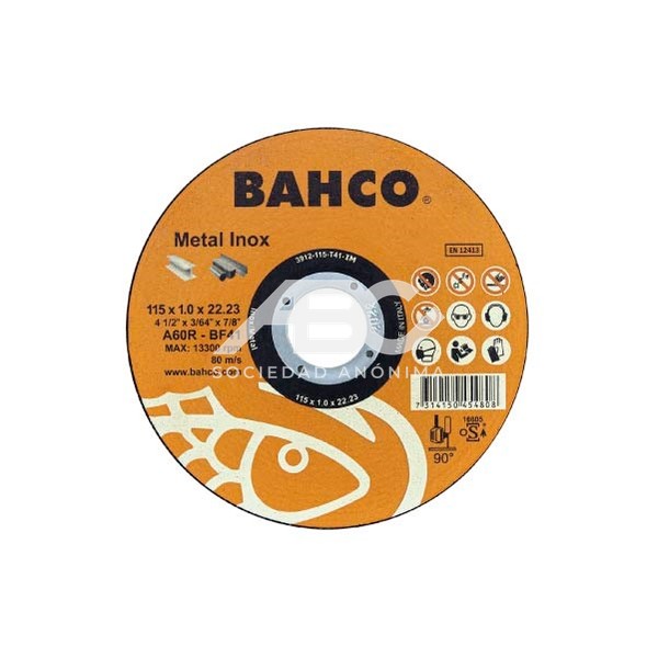 DISCO ABRASIVO 230X2.5 INOX BAHCO 3911-230-T41-IM