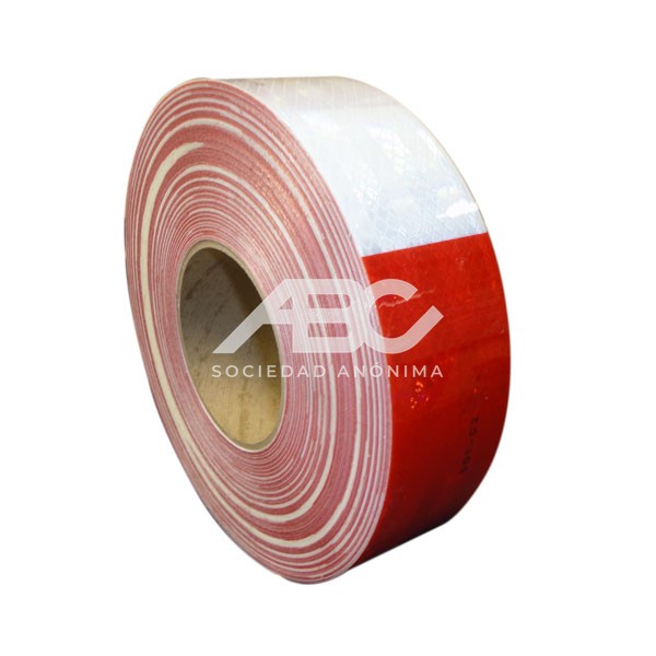 CINTA REFLECTIVA BLANCO Y ROJO ACEBRADA HORIZONTAL TIPO DOT - 50MMX45.7MT 3M 43522